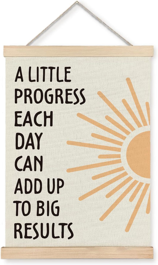 Supwhd Positive Affirmations Wall Decor, Inspirational Add Up to Big Results Office Wall Art, Motivational Quotes Wall Art for Office Classroom Home, 12x16