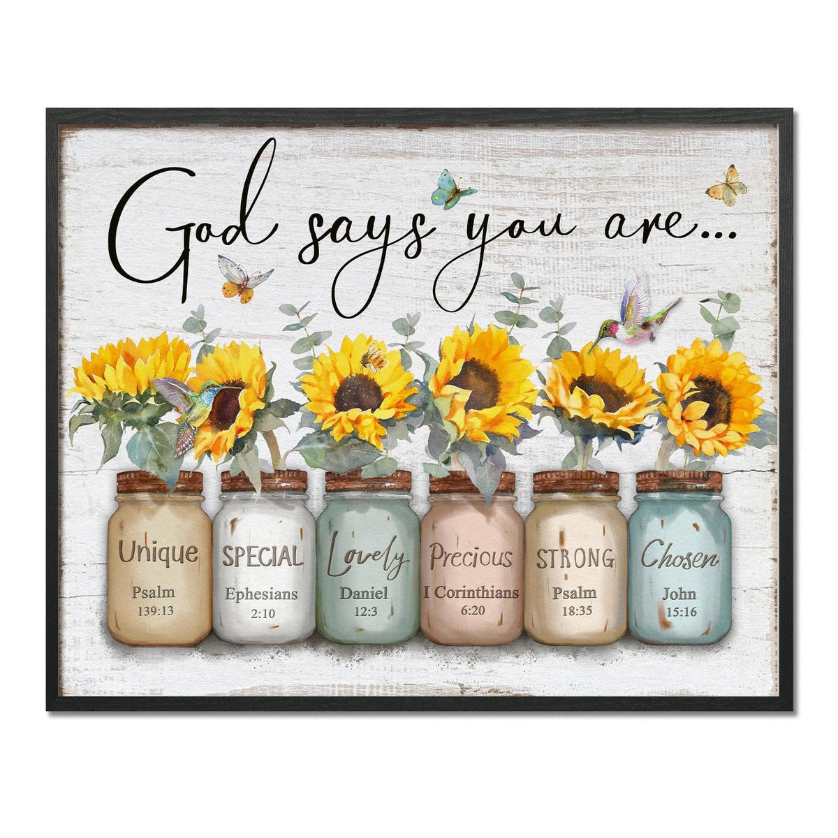 Inspirational Bible Verse Wall Art: God Says You Are Wall 12" x 15"