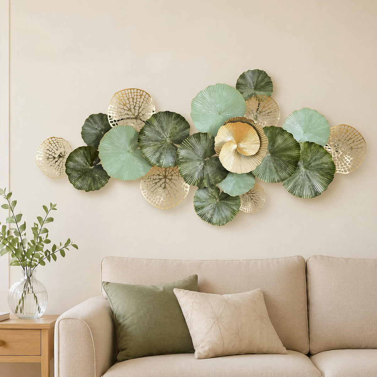 JFUJFU Large Black & Gold 3d Metal Wall Art with Geometric Round for Home