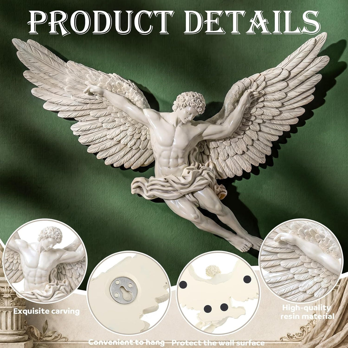 Greek Icarus Resin Wall Sculpture 11.6 x 8.5 x 2 Inch