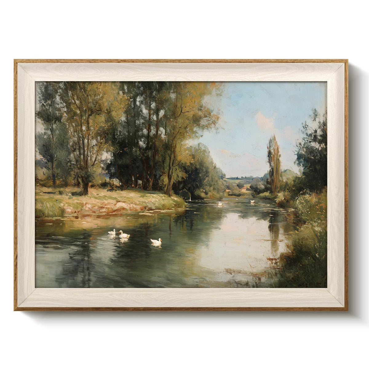 VIYYIEA Framed Wall Art for Living Room, Swan Wall Decor, 12×10 Inch