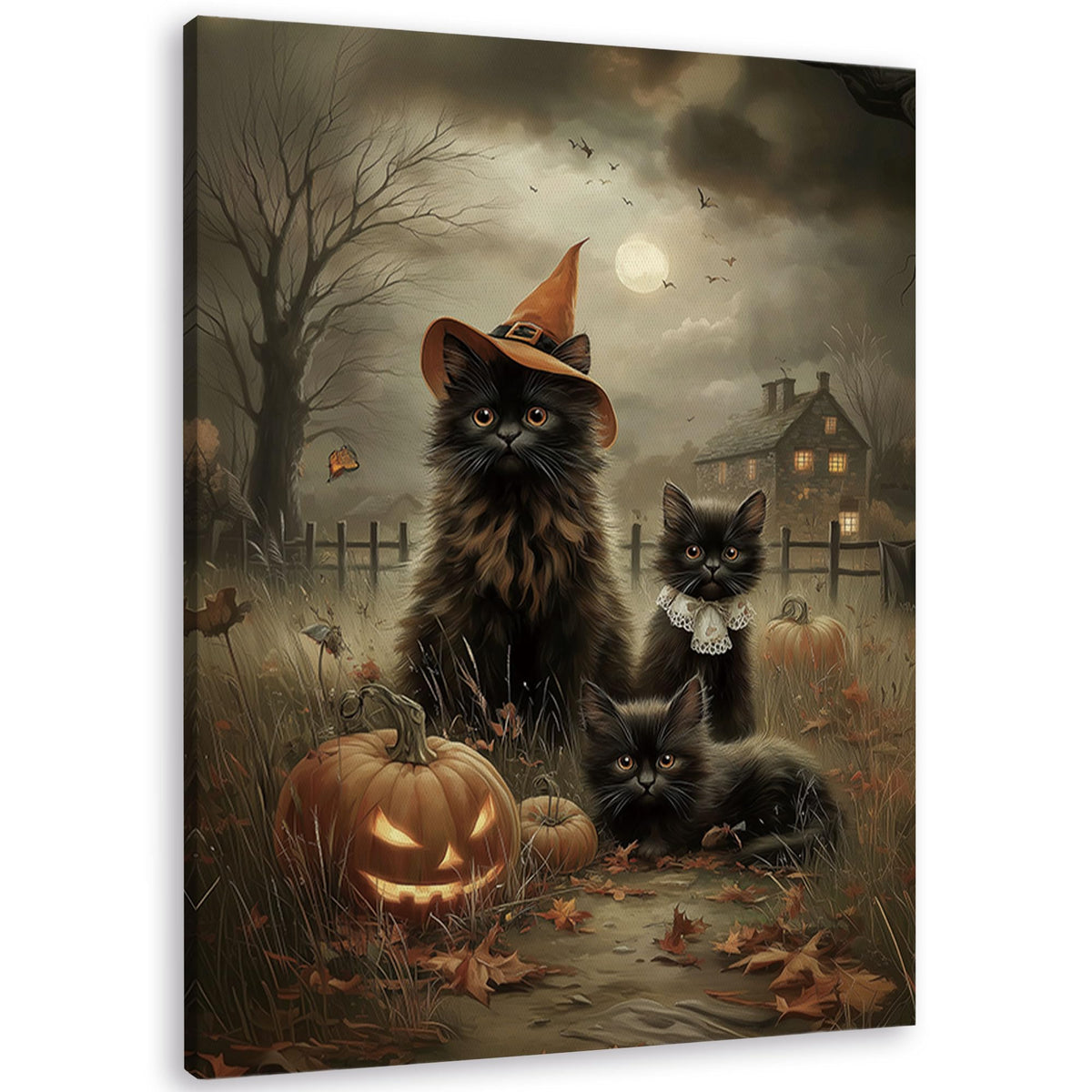 TLESKE Fall Pumpkin Rustic Farmhouse Wall Art Decor 11x14 (White-01)