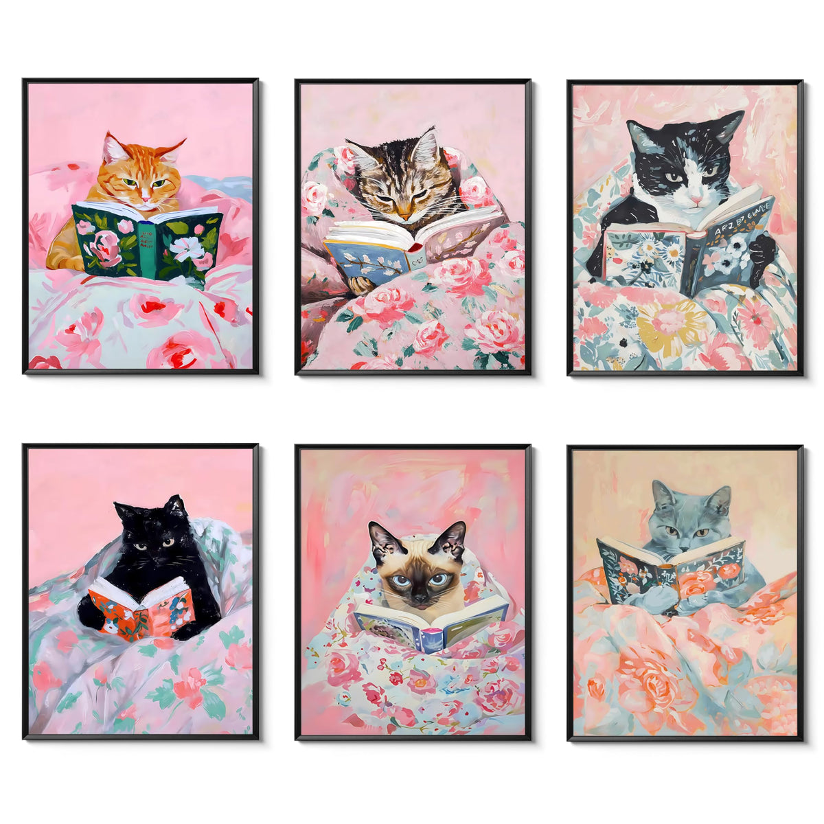 Cute Pink Girl Poster Set of 6, Light Pink Coquette Wall Art Trendy Lucky 8 Ball Wall Decor Paintings Pastel College Apartment Bedroom Living Room Dorm 8x10 inch Unframed