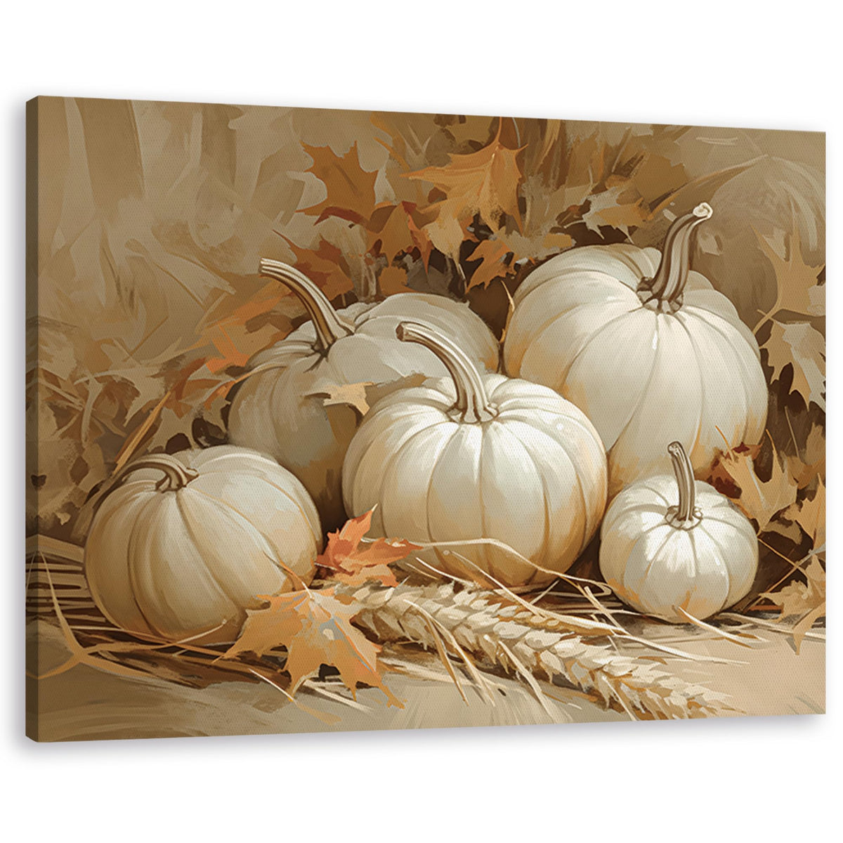 TLESKE Fall Pumpkin Rustic Farmhouse Wall Art Decor 11x14 (White-01)