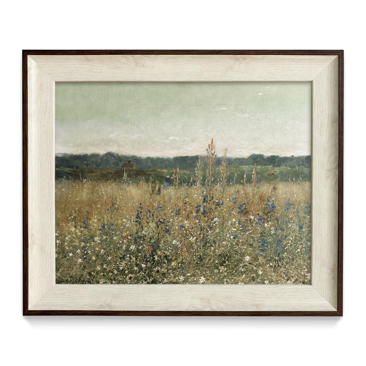 razliubit Green Cute Framed Wall Art Prints, Replaceable Wall Decors for Room Aesthtic, Small Framed Artwork Oil Painting for Bedroom Bathroom Kitchen Office Decor(10"x12")