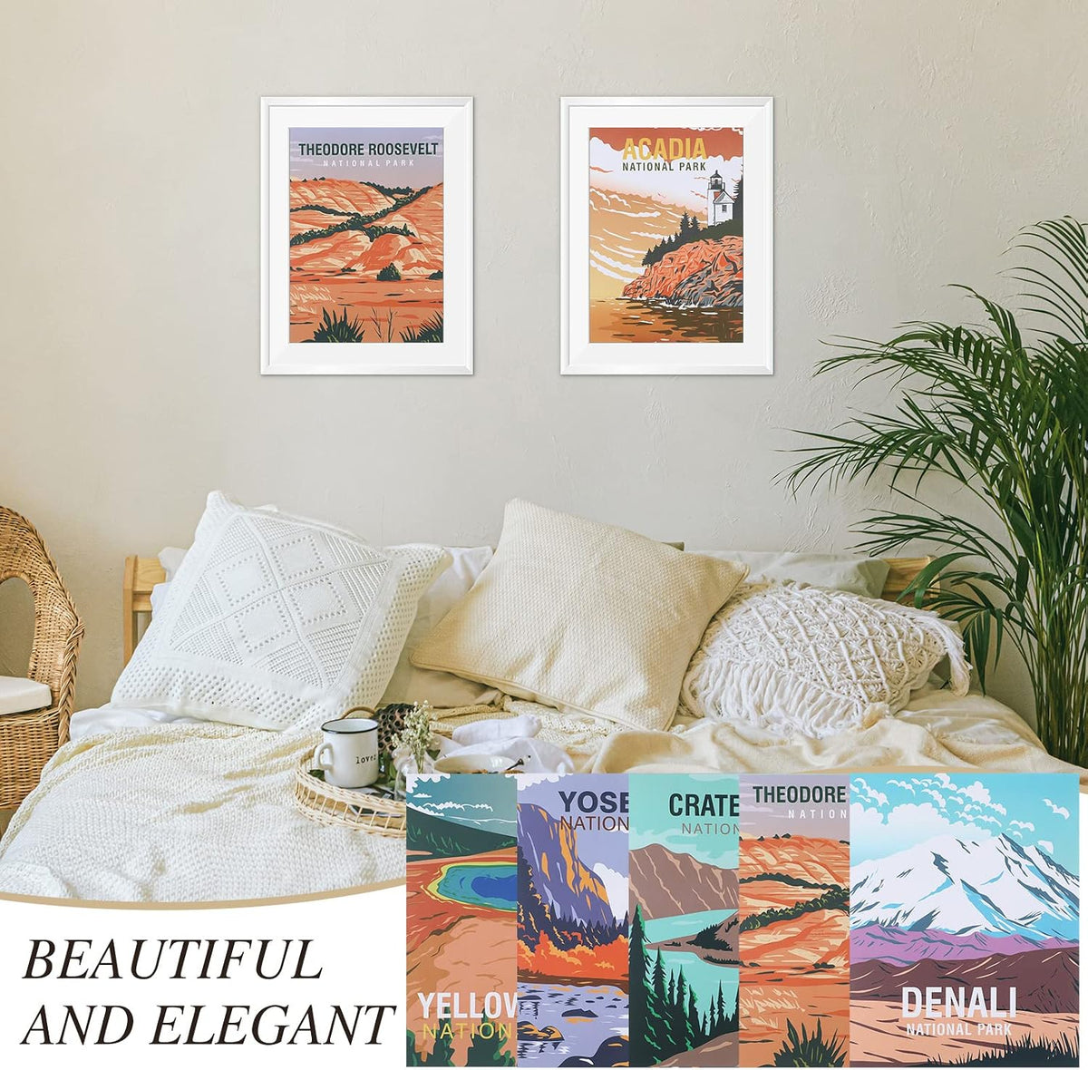 Gersoniel 16 Pcs National Park Posters Nature Art Wall Print, Vintage Style