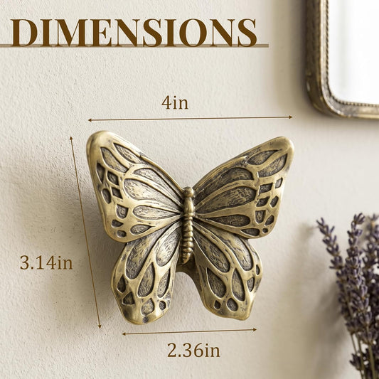 XANVYOV 3D Butterfly Wall Decor Set of 3, Antique Copper Resin Butterfly Wall Art, Vintage Wall Sculpture for the Living Room, Bedroom, Bathroom, Dining Room, Outdoor Spaces, and Gallery Walls