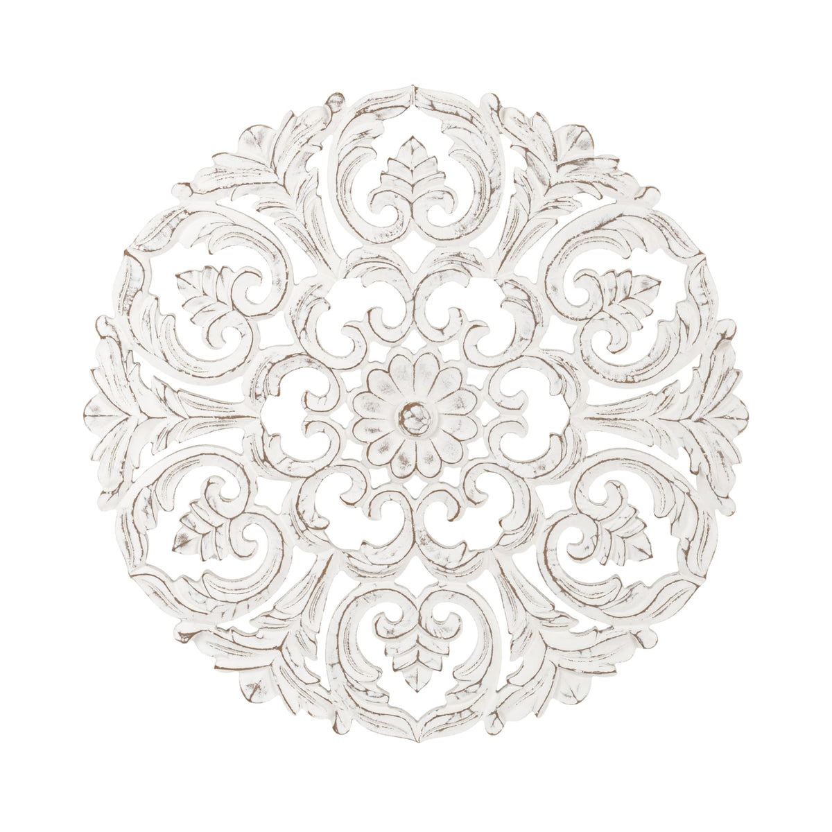 JFY Designs Iris Hand Carved Wood Medallion Wall Panels Bedroom Décor