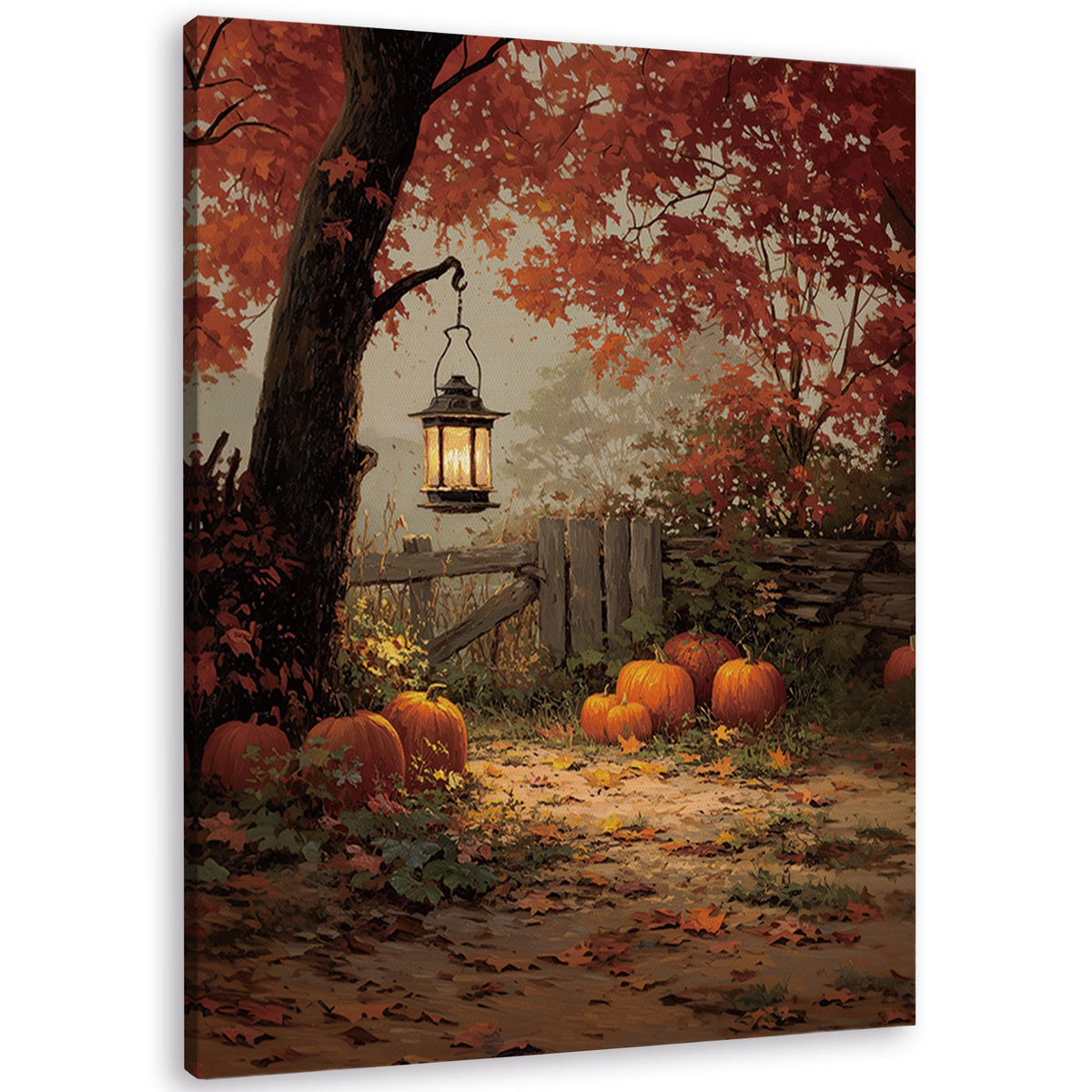 TLESKE Fall Pumpkin Rustic Farmhouse Wall Art Decor 11x14 (White-01)
