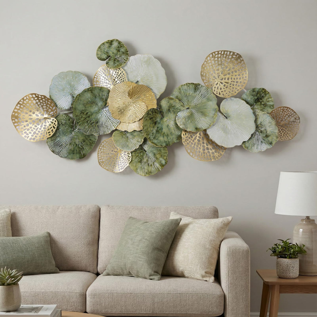Lucky Monet Wall Art Decor Large Metal Wall Art Modern Geometric Circular Decor Wall Sculptures Wall Hanging Decoration for Living Room Dinning Room Bedroom Entryway Kitchen (Style 3)