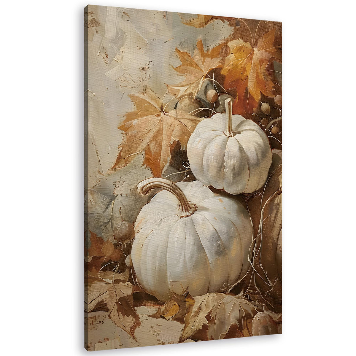 TLESKE Fall Pumpkin Rustic Farmhouse Wall Art Decor 11x14 (White-01)