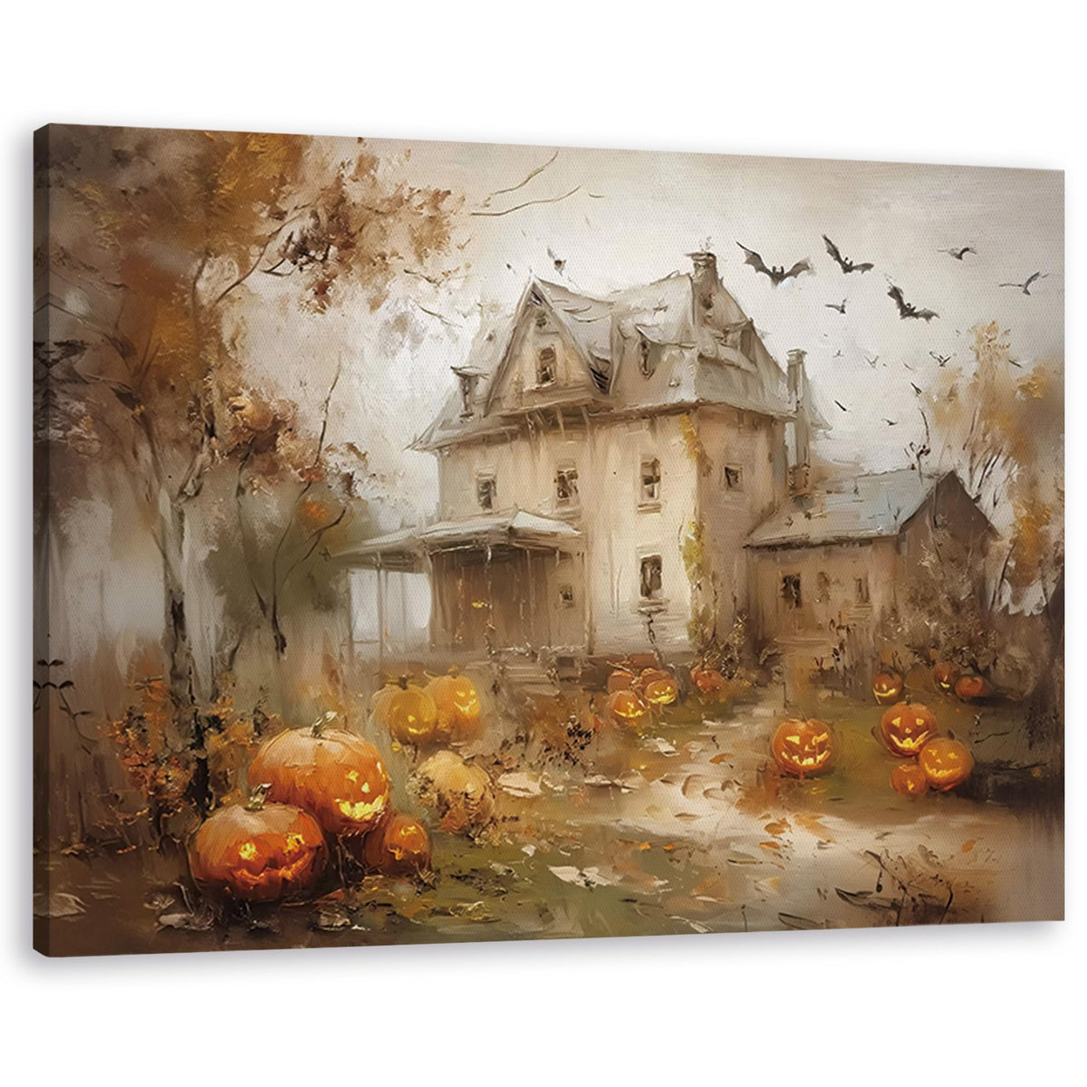 TLESKE Fall Pumpkin Rustic Farmhouse Wall Art Decor 11x14 (White-01)