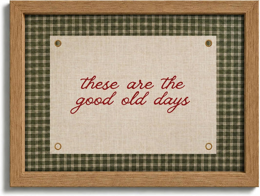 Brown Solid Wood Framed These Are The Good Old Days Canvas Wall Art 8x10in