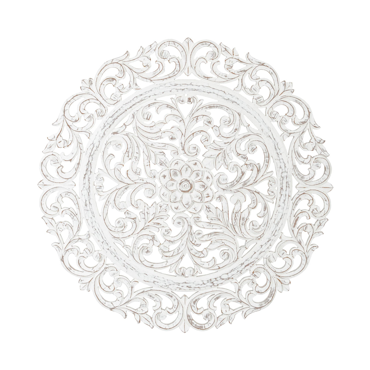 JFY Designs Iris Hand Carved Wood Medallion Wall Panels Bedroom Décor