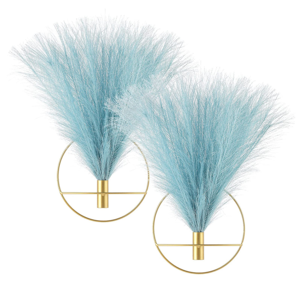 Pretty Jolly Boho Wall Decor, Wall-Mounted Metal Art, Hanging Artificial Pampas Display, Living Room, Bedroom, Bathroom, Diningroom, Fake Faux Plant 2 Pack Black Brown