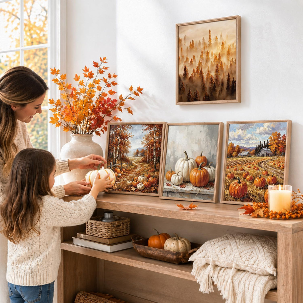 10Pcs 8x10 inch Fall Wall Art decor Prints Unframed Retro Scenery Posters