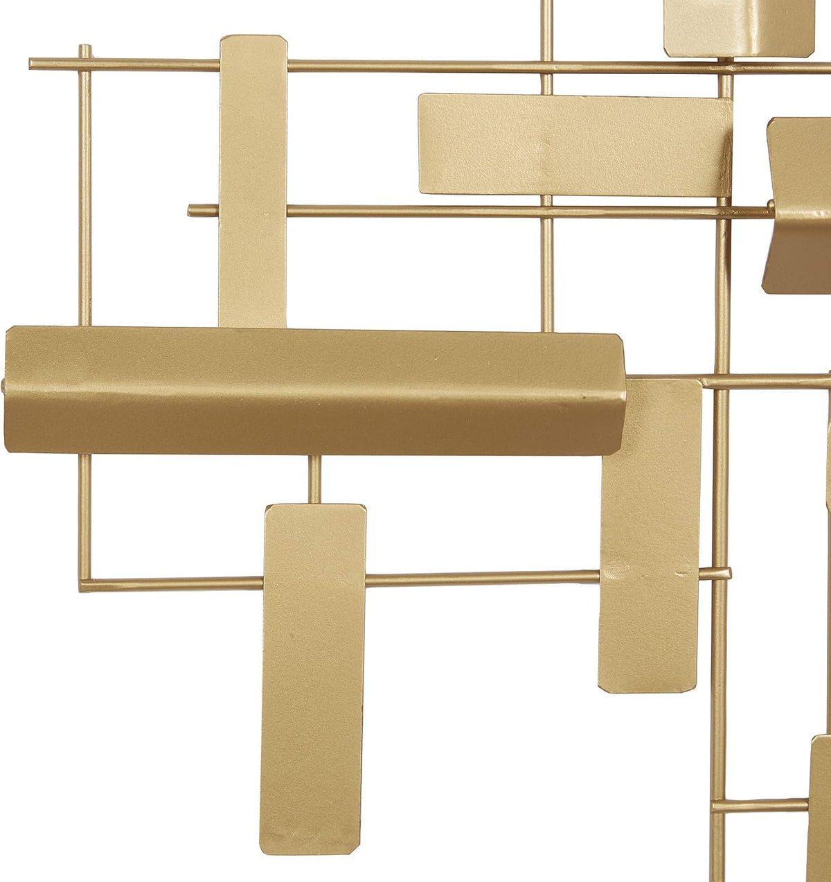 CosmoLiving by Cosmopolitan Metal Geometric Home Wall Decor 3D Stripe Wall Sculpture, Wall Art 36" x 1" x 23", Gold