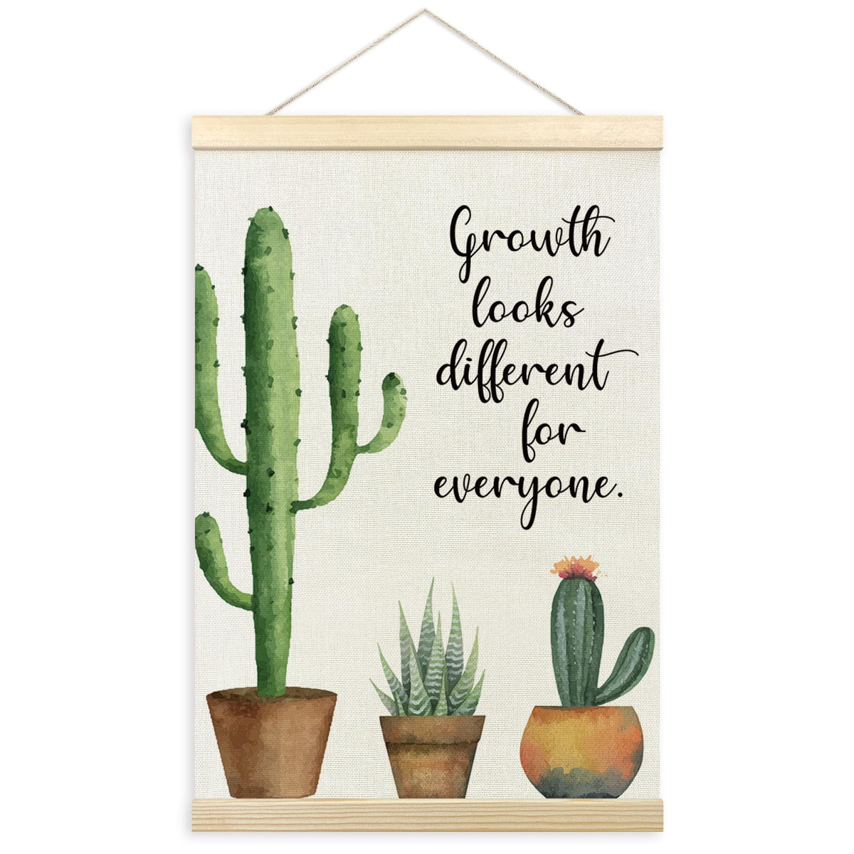 TLESKE Mental Health Wall Art Poster for Therapist Therapy Counseling Office, Motivational Inspirational Wall Decor for Classroom, Growth Looks Different for Everyone Poster with Hanger Frame 12x16