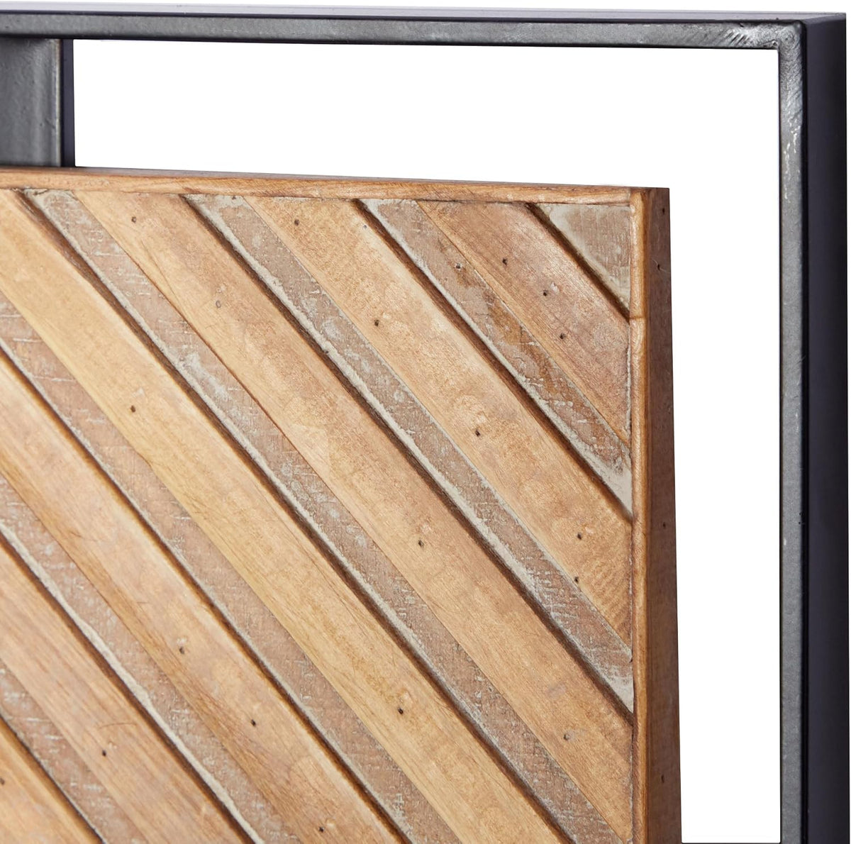 Deco 79 Wooden Geometric Home Wall Decor Linear Carved Wall Sculpture with Black Frame, Set of 2 Wall Art 32"W, 12"H, Brown