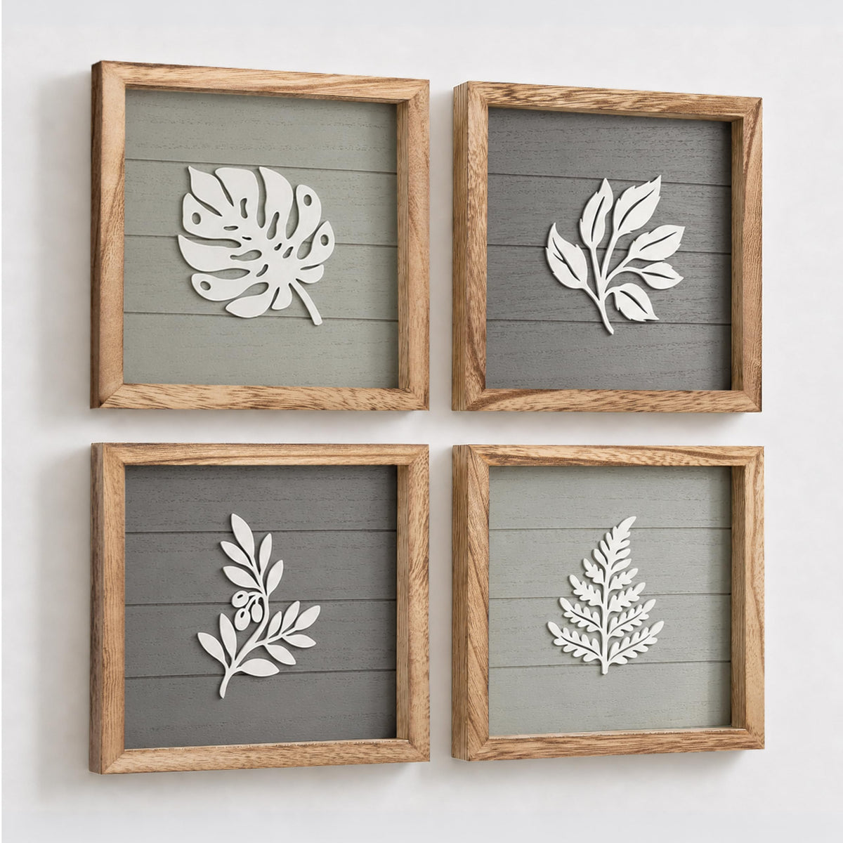 Tide and Tales 3d Sage Green Framed Wall Art, Set of 4, Bathroom Decor