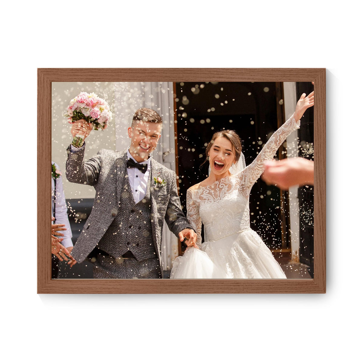 Framed Custom Canvas Prints with Your Photos Personalized Photo to Canvas Print Gifts for Couples Friends Family Baby Pets (Black, 8" L x 10" W)