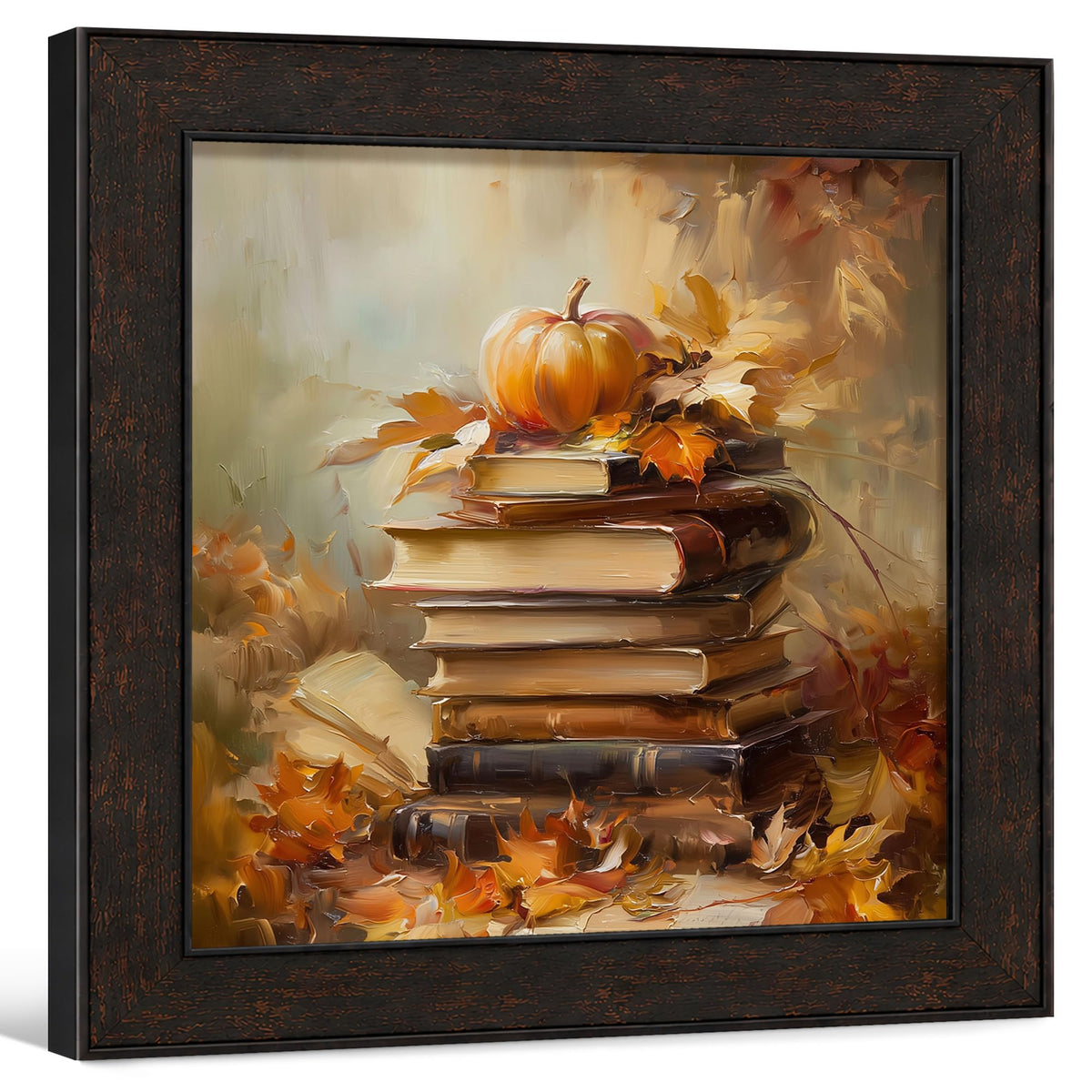 TLESKE Fall Pumpkin Rustic Farmhouse Wall Art Decor 11x14 (White-01)