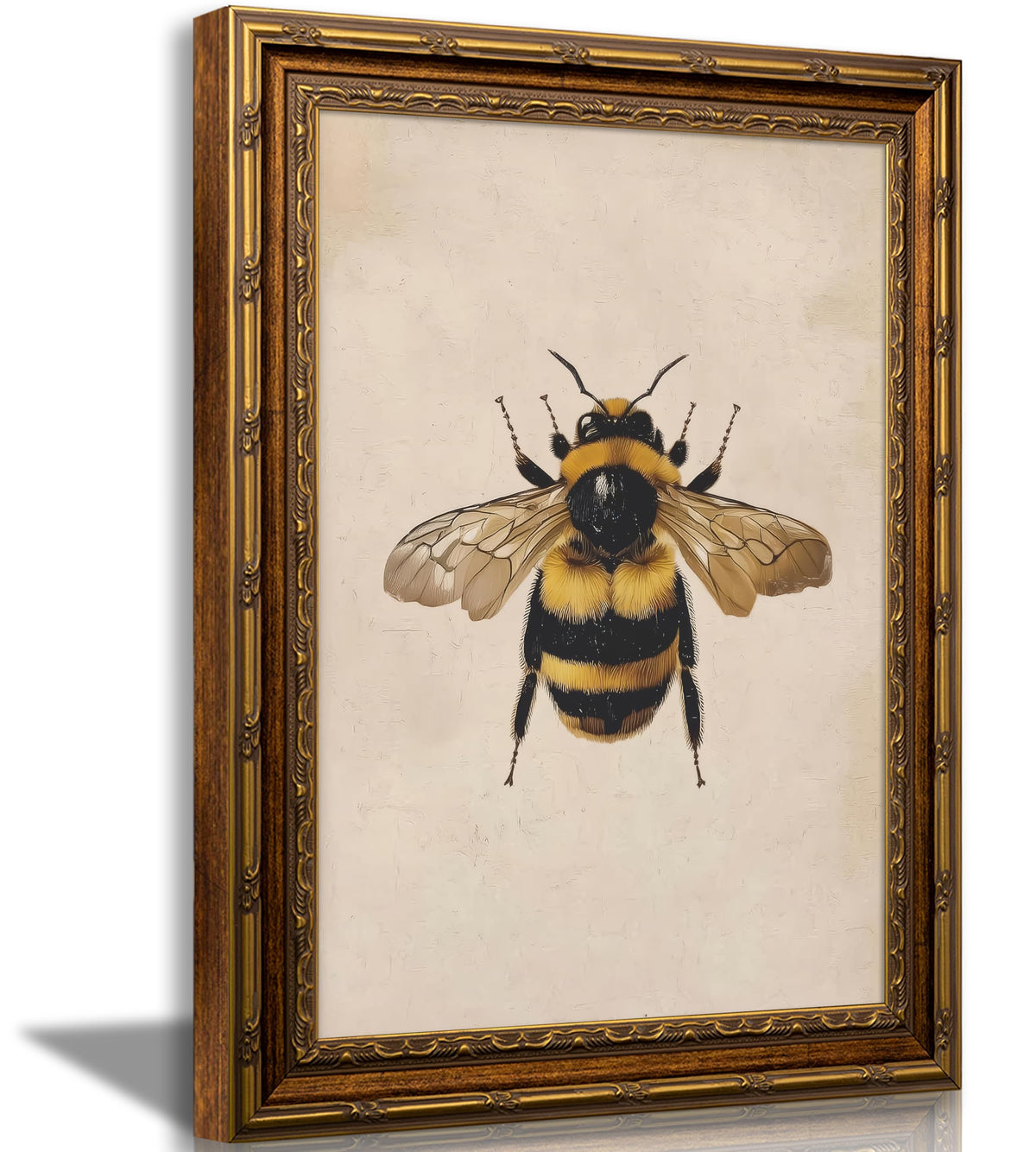 SKZMBTI Vintage Gold Framed Insect Wall Art Classical Bee Painting Prints