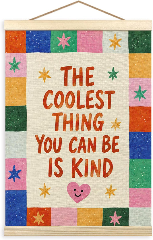 madalo Inspirational whimsical Colorful Classroom Wall Art Poster Hanger Frame, Motivational Wall Decor for Kids Nursery Room Bedroom, Positive Affirmations Artworks for Walls Hanging Decor, 12x16 Inch
