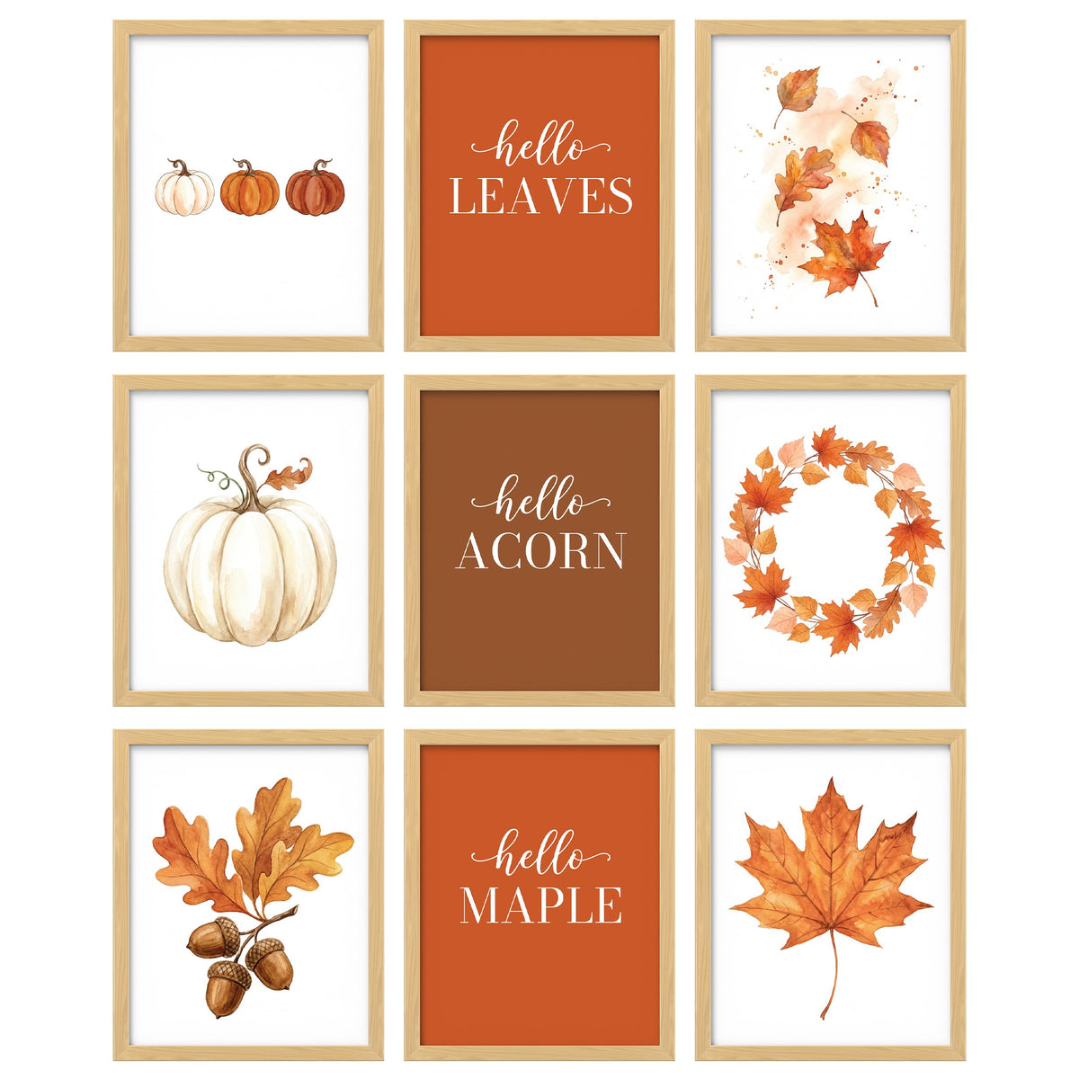 12Pcs Gallery Fall Wall Art Prints, Unframed Vintage Autumn Poster for Home