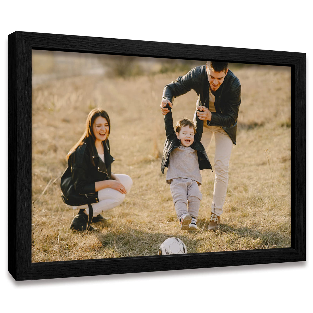 Framed Custom Canvas Prints with Your Photos Personalized Photo to Canvas Print Gifts for Couples Friends Family Baby Pets (Black, 8" L x 10" W)