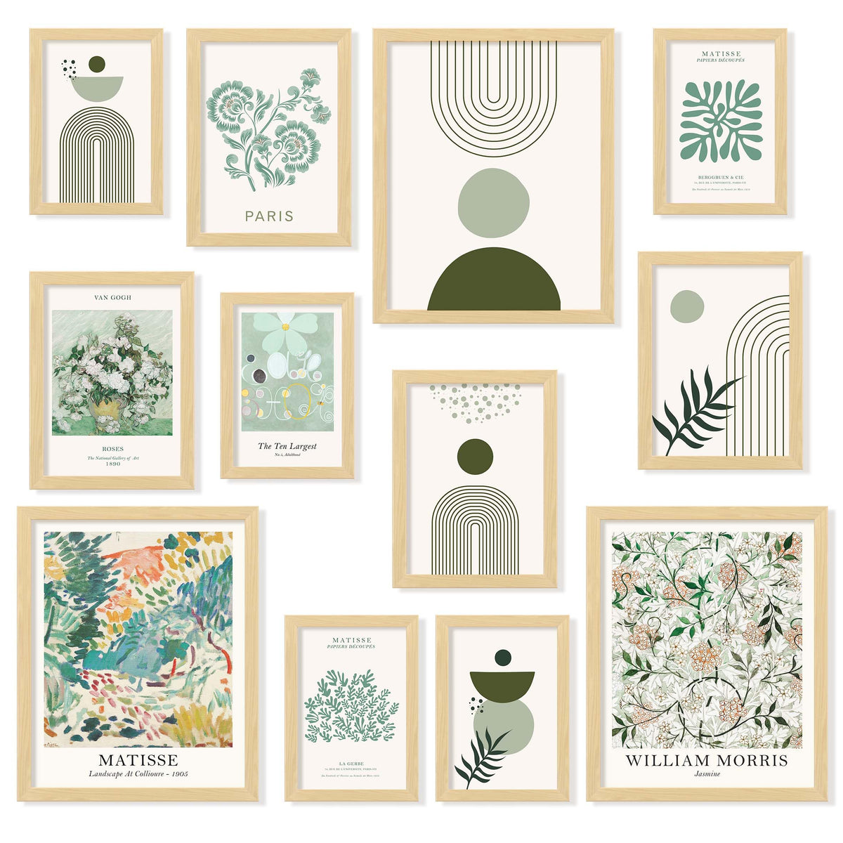 Eclectic Wall Art Prints Unframed, Mid Century Retro Decor for Home Bedroom