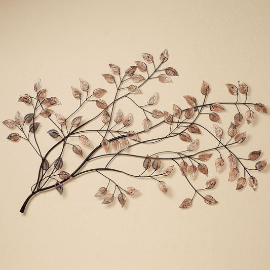 Touch of Class Branches at Sunrise Wall Sculpture Copper - Handcrafted Metal Artwork - Large Hanging Branches Sculptures for Bedroom, Bathroom, Foyer - 48 Inches Wide