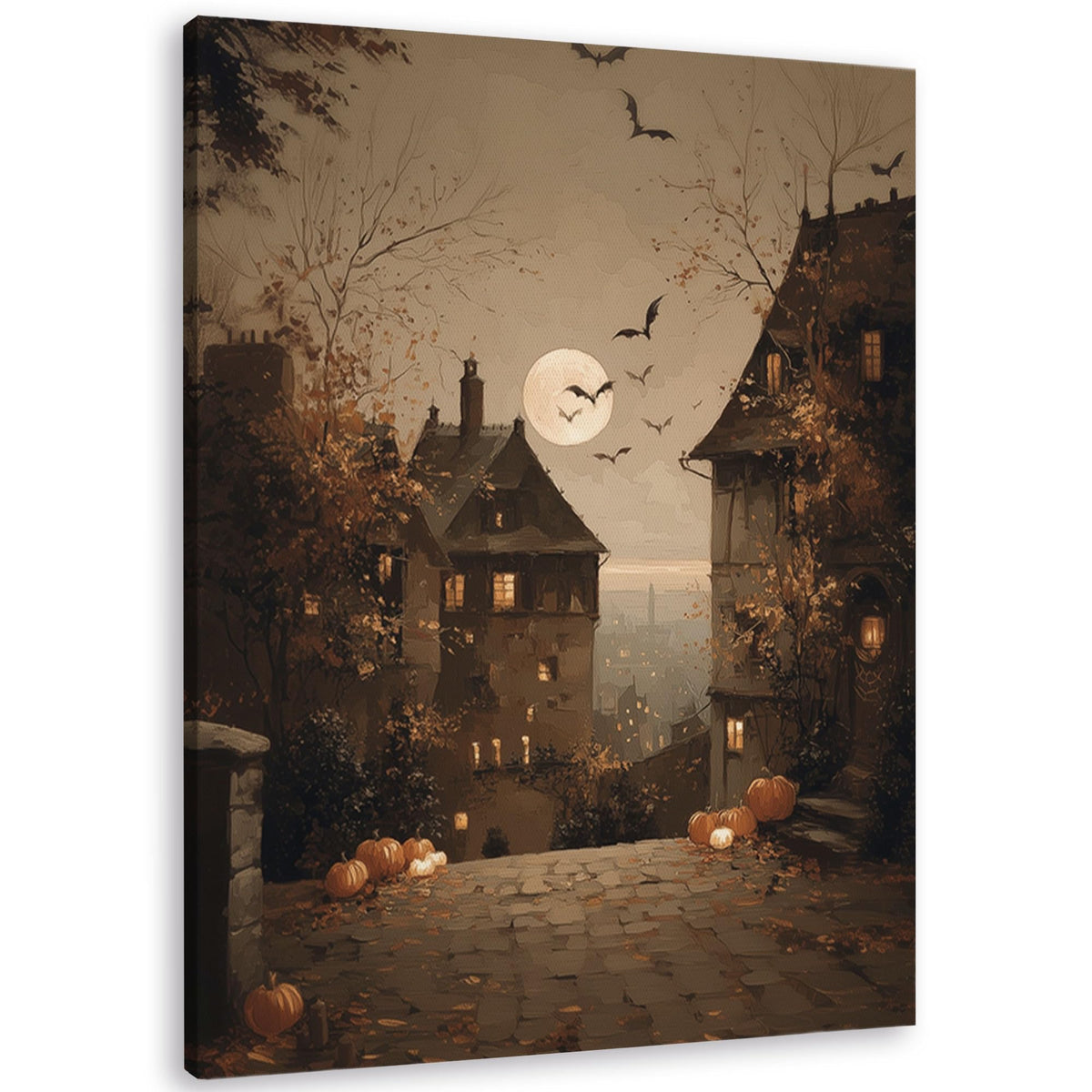 TLESKE Fall Pumpkin Rustic Farmhouse Wall Art Decor 11x14 (White-01)