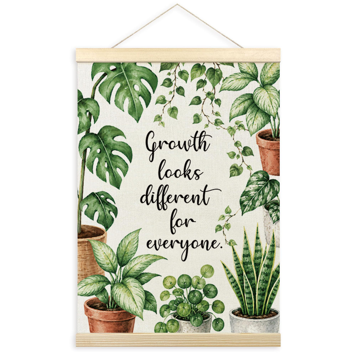 TLESKE Mental Health Wall Art Poster for Therapist Therapy Counseling Office, Motivational Inspirational Wall Decor for Classroom, Growth Looks Different for Everyone Poster with Hanger Frame 12x16
