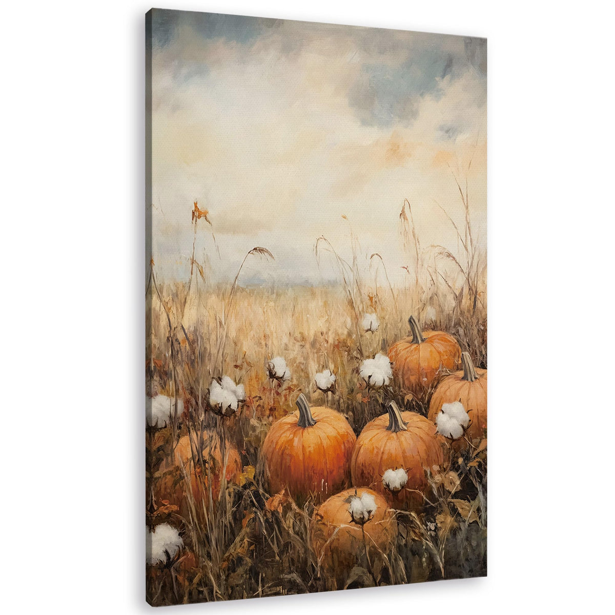TLESKE Fall Pumpkin Rustic Farmhouse Wall Art Decor 11x14 (White-01)