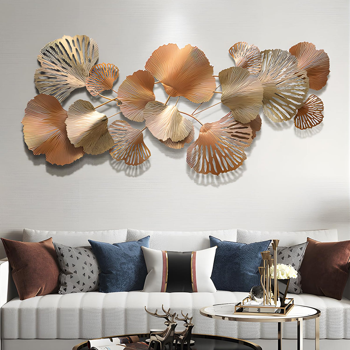 edaknez Metal Wall Art for Living Room 51" Extra Large Flower Wall Decor