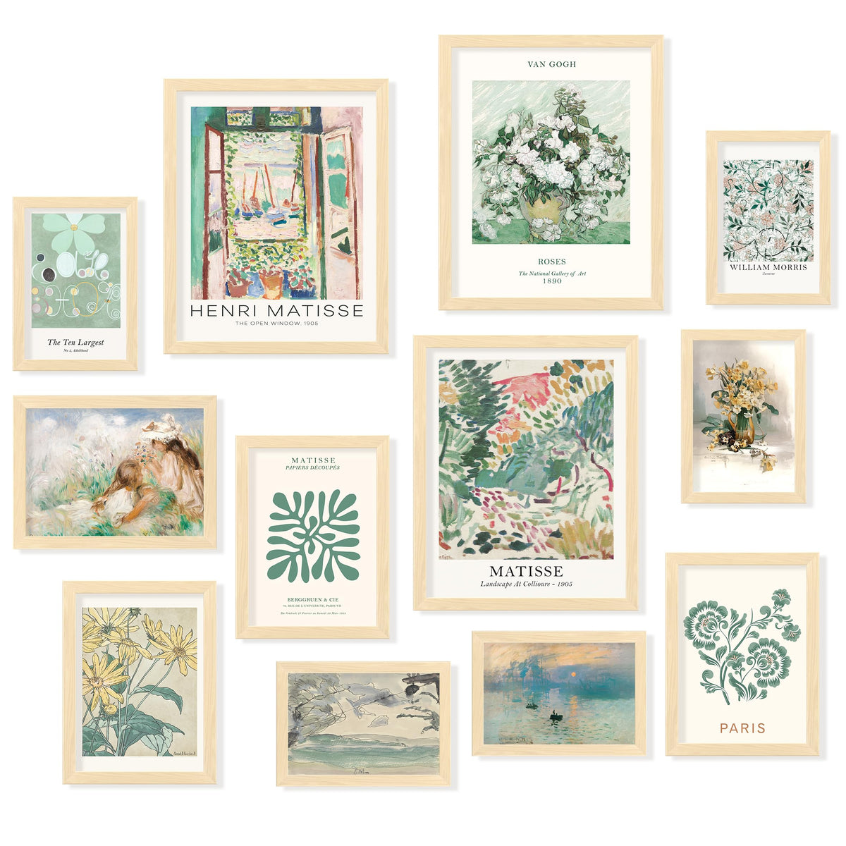 Eclectic Wall Art Prints Unframed, Mid Century Retro Decor for Home Bedroom