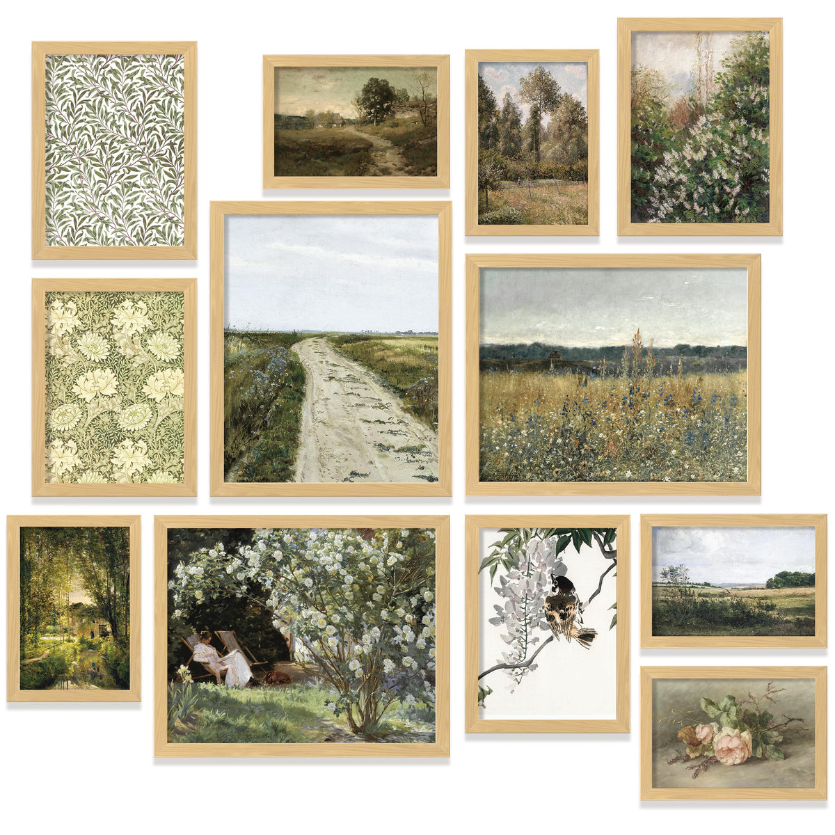 Eclectic Wall Art Prints Unframed, Mid Century Retro Decor for Home Bedroom
