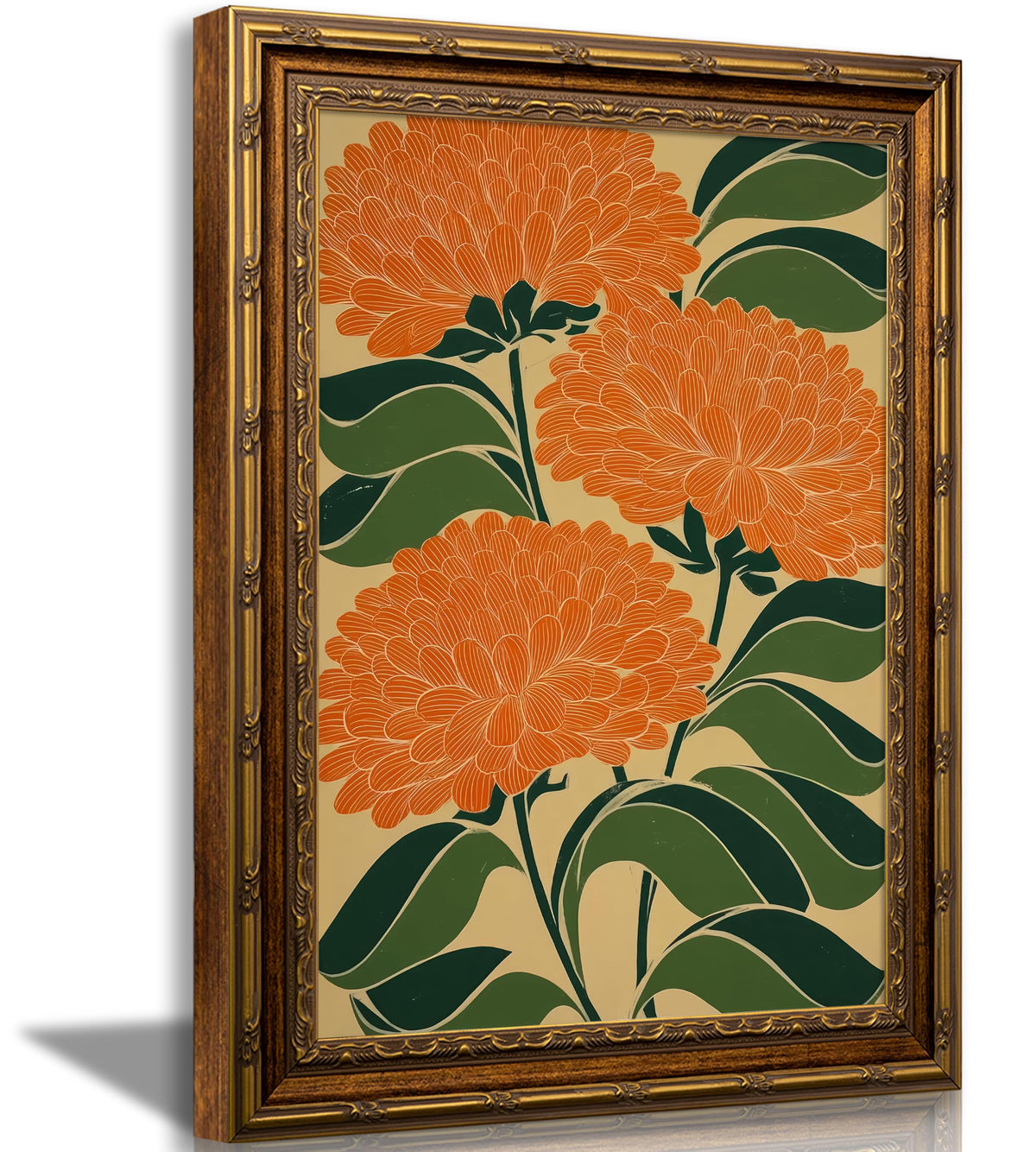 SKZMBTI Vintage Gold Framed Insect Wall Art Classical Bee Painting Prints