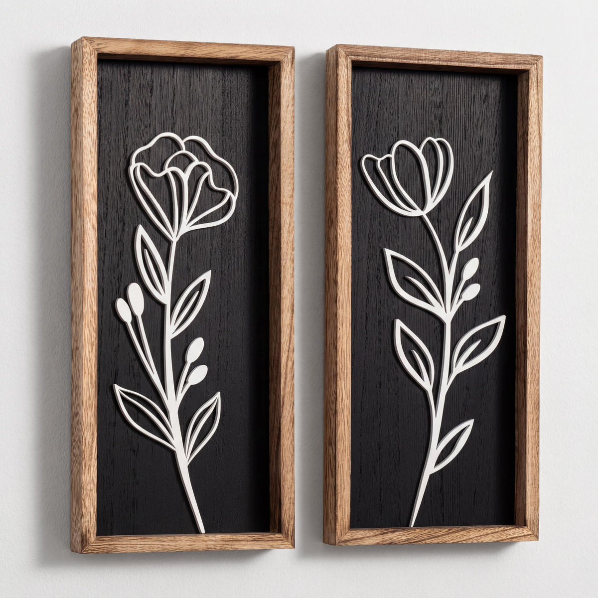 Tide and Tales 3d Framed Wall Art, Set of 4, Floral Boho Wall Decor